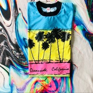 Vintage 80s Oceanside Surfer SoCal Ringer TShirt